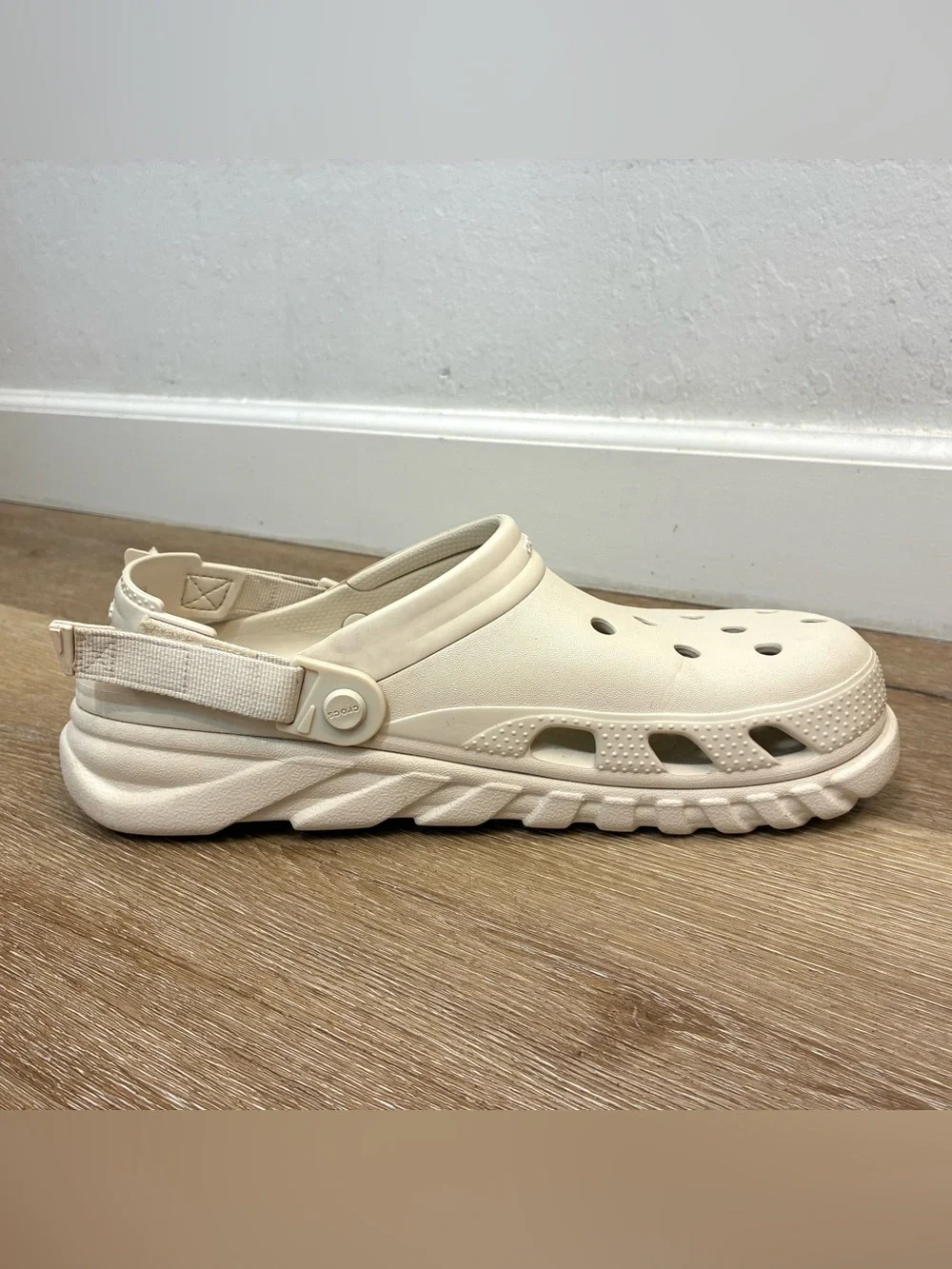 Crocs Duet Max II Clog Adjustable Straps Sandals White Beige Men’s US 12